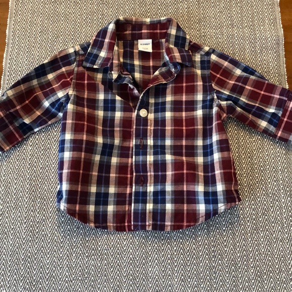 baby boy navy button down shirt